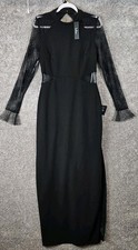 Lulu's Maxi Dress NWTS L Blk Halloween Party Morticia Formal Witchy Vamp Cruise