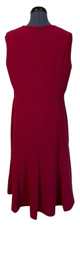 MM LaFleur Jane Dress Red Sleeveless Crepe Fit Flare Career Capsule Holiday 14 - Picture 3 of 14