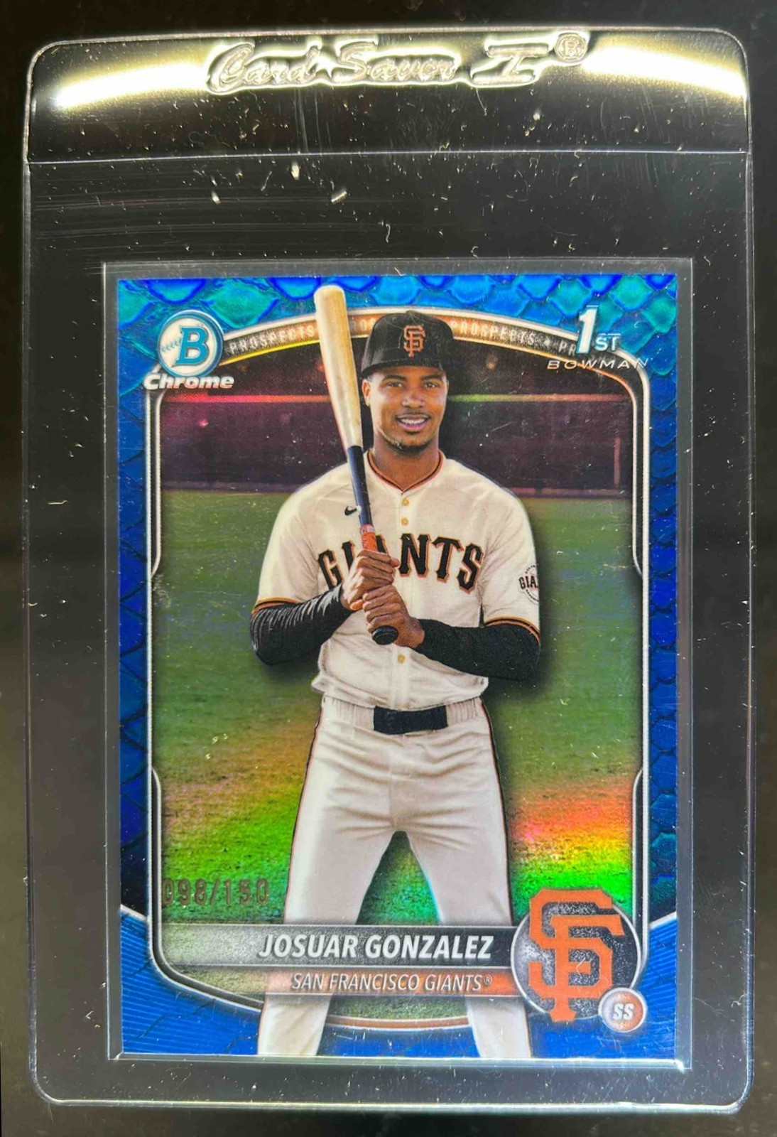 2025 Bowman Chrome Josuar Gonzalez Reptilian Blue Refractor 1st Prospect #98/150