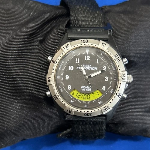 VTG Timex Expedition Ana‑Digi Watch Indiglo New Battery WR 50 M Ready to Wear