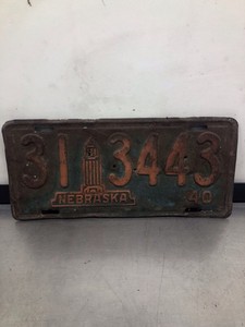 1940 Nebraska License Plate