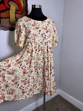 Vintage 90s M.E.I. Miss Erika Floral Babydoll Mini Dress