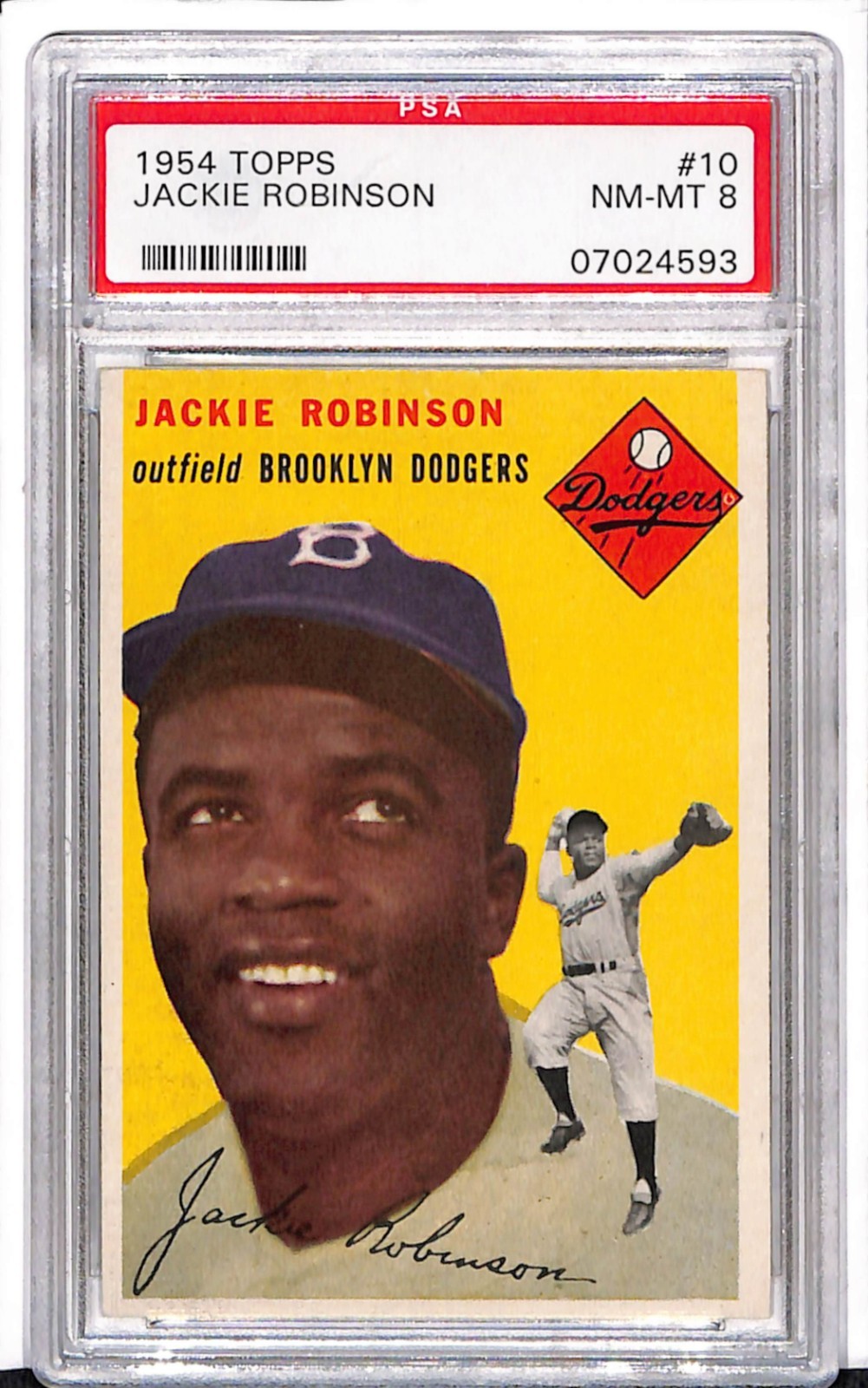 1954 Topps White #10 Jackie Robinson front