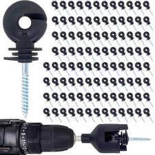 100 Electric Fence Insulators (Threaded Type) And 1 Free Insulator Socket Tool