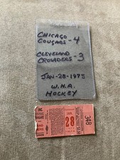 Chicago Cougars Cleveland Crusaders WHA Hockey Ticket Stub Jan 28 1975