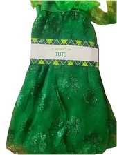 Adults' St. Patrick's Day Tutu , One Size - Shamrock Print With Glitter