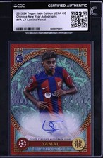 2023-24 Lamine Yamal Topps Jade Edition Chinese New Year Rookie AUTO /5 CGC AUTH