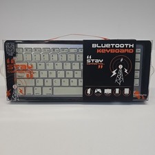 Universal Bluetooth USB Wireless Keyboard Satzuma Retro Style Silver Slim