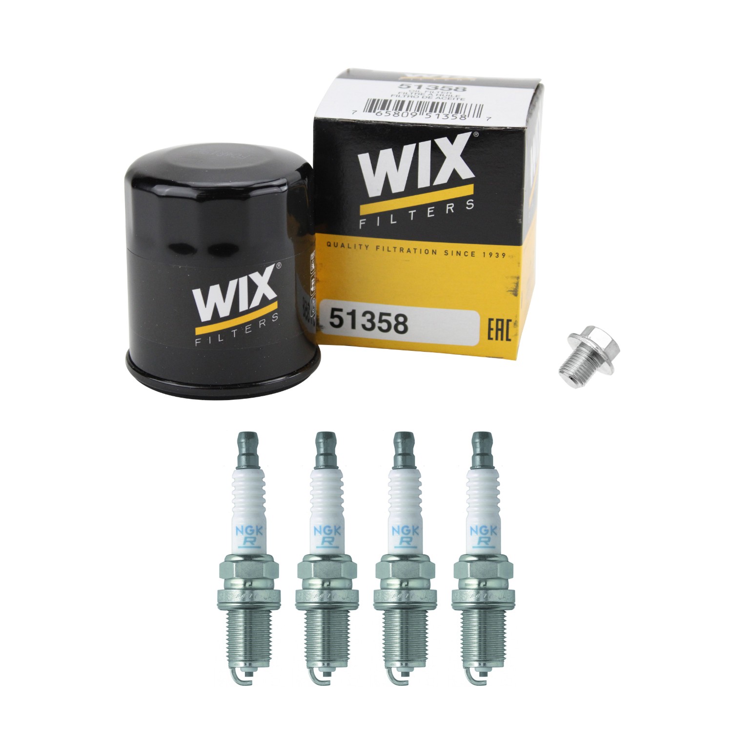 Wix Engine Oil Filter  NGK 4 Standard Spark Plugs kit for G20 Sentra 2.0L L4