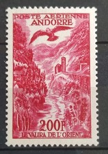 TIMBRE ANDORRE FRANÇAIS POSTE AÉRIENNE PA N° 3 NEUF** 1955