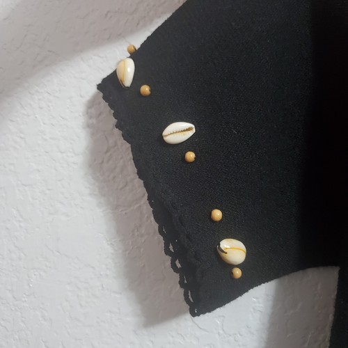 Steve Fabrikant Kleid Damen S schwarz Muschel verziert Wollmischung Strick Resort - Bild 5 von 16