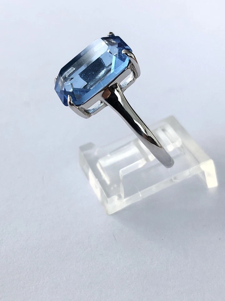Anillo Touchstone Cristales de Swarovski BARRINGTON AZUL HIELO Rodio Talla 8 Foto 4 de 4