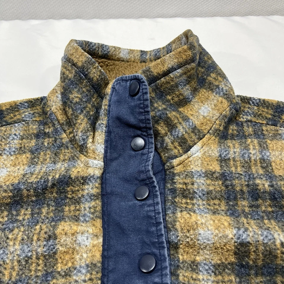 Pullover estoico para hombre grande a cuadros 1/4 a presión Henley polar sherpa senderismo al aire libre Foto 2 de 4