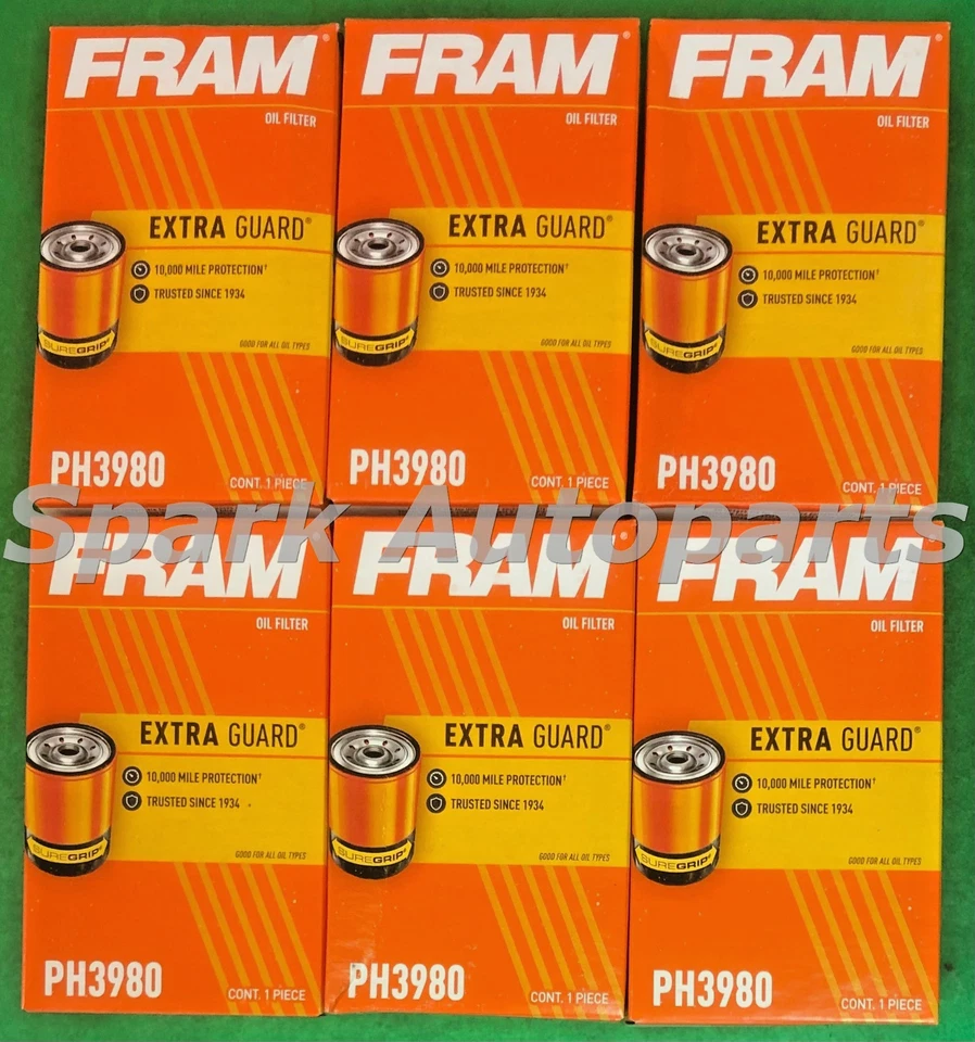 Estuche de 6 filtros de aceite de motor protector extra marco ph3980 para Chevrolet Blazer, GMC Foto 3 de 3