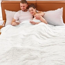 Heated Electric Blanket Queen–Faux Fur with Soft Thick Sherpa,Warm Winter Bir...