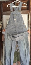 Vintage Hercules Hickory Stripe Denim Bib Railroad Workwear Overalls
