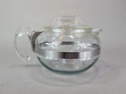 Vintage Pyrex Flameware 6 Cup Tea/Coffee Pot Lid & Handle 8446 Clear Glass
