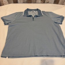 DKNY 1/4 Zip Polo Shirt XL Lt Blue Great Pattern