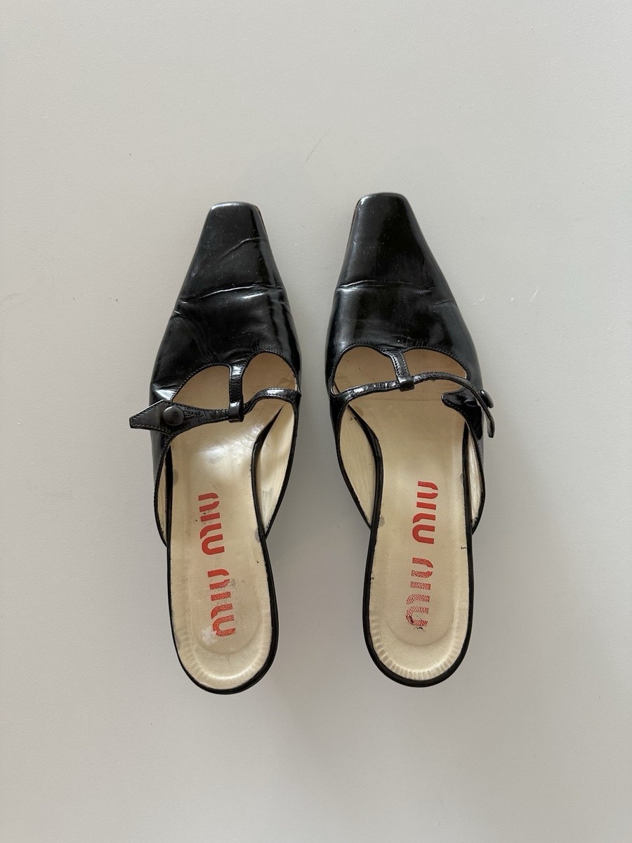 Vintage Miu Miu 90s Archive Mules Kitten Coquette Office Siren 40
