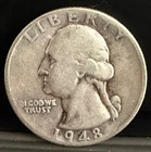 1948 25C Silver Washington Quarter