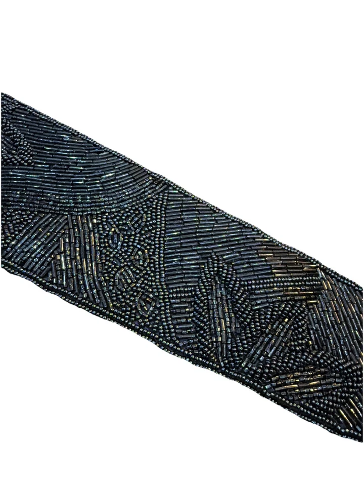 "Cinturón de cintura vintage Magid plateado con cuentas texturizado años 80 31"" DETALLADO" Foto 4 de 4