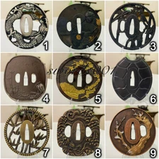 Collection Zinc Alloy Tsuba Hand Guard For Japanese Katana Sword Diy Maintenance