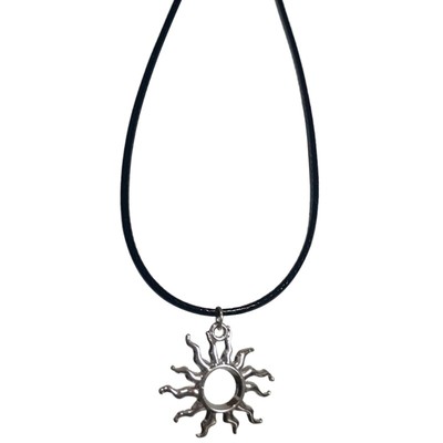 Sun Star Pendant Clavicle Chain Adjustable Black Rope Cold Necklace