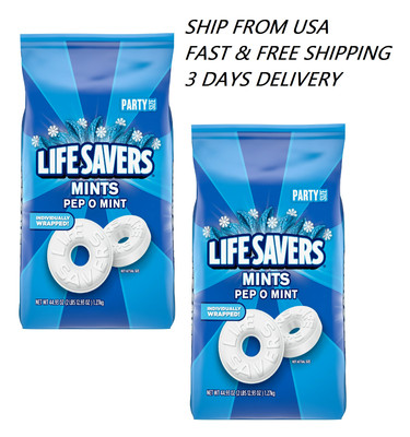 2 PACK-Life Savers Pep-O-Mint Breath Mints Hard Candy, Party Size - 44.93 Oz Bag