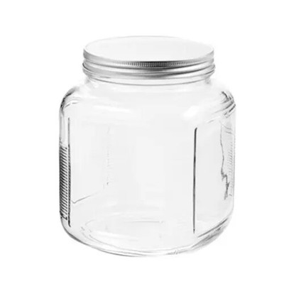 Anchor Hocking 32 oz. Glass Cracker Jar w/ Brushed Metal Cover - 4 Per Case
