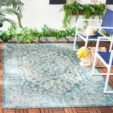 Tapis d'extérieur SAFAVIEH CY8231-37212 cour gris/bleu