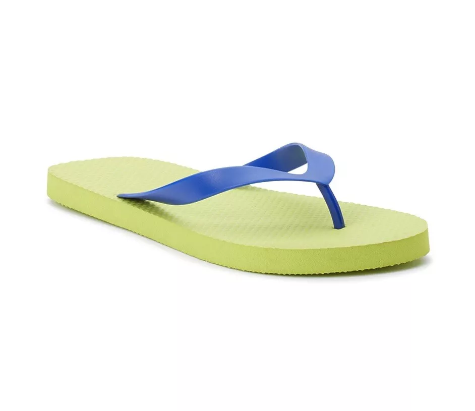 GEORGE Mens Size 13 14 Flip Flop Slippers Synthetic Strap Lime