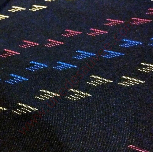 Tissu central noir et multicolore au mètre Peugeot 106 Rallye Phase 2 sellerie