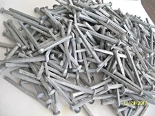 3-- 2 1/2", SQUARE GALV. STEEL BOAT NAILS, ROUND HEAD GREAT FOR USE & DECOR !