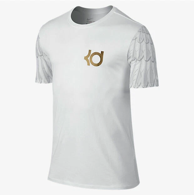 Nike KD 7 Aunt Pearl T Shirt Men Kevin Durant VII White Gold 8 9 10 11 12 13 14
