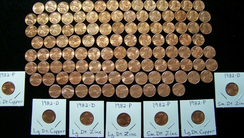 1959-2025 BU LINCOLN MEMORIAL, SHIELD COLLECTION with all 7- 1982's- 149 PENNIES - Picture 11 of 11