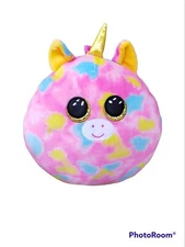2021 TY Squish-a-Boos FANTASIA Pink Unicorn Cushion Pillow Plush TY No Tags