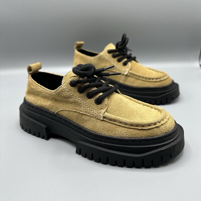 Zara Kids Leather Shoes Size 34 EU US 3) Beige Tan