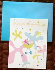 "Crazy, Not Lazy", (1) Leanin Tree New Baby Notecard, New With (1) Envelope