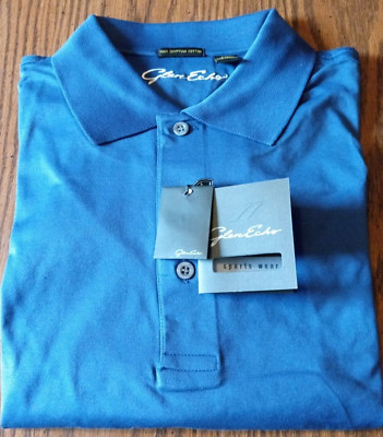Glen Echo Golf Polo Shirt Blue 100% Cotton Mens Size 2XL NEW  with tags