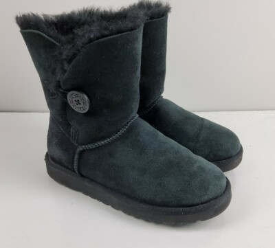 UGG Australia Women's Bailey Button Ankle Suede Boots 5803 Black Size 