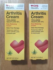 2-Pack Pain Arthritis Trolamine Salicylate 10% cream w Aloe Vera 3 oz per Box