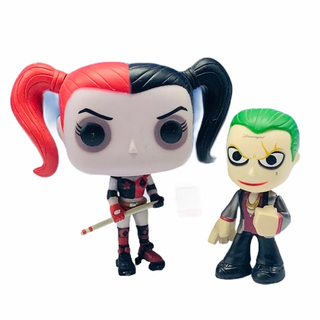Funko Pop Joker Harley Quinn pair lot roller skates figures gotham DC