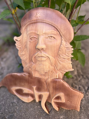 Ernesto Che Guevara Cuban Argentinean Revolutionist Wood Carving Picture Panno - Picture 3 of 24