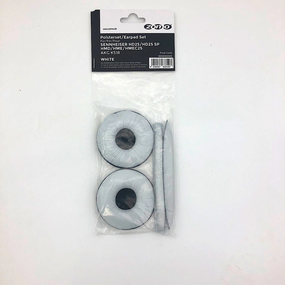 Sennheiser HD 25 Replacement Ear Pads White PU Leather pair Zomo HD 25