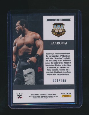 FAAROOQ 2023 PANINI CHRONICLES HONORS WWE RED PARALLEL 001/199