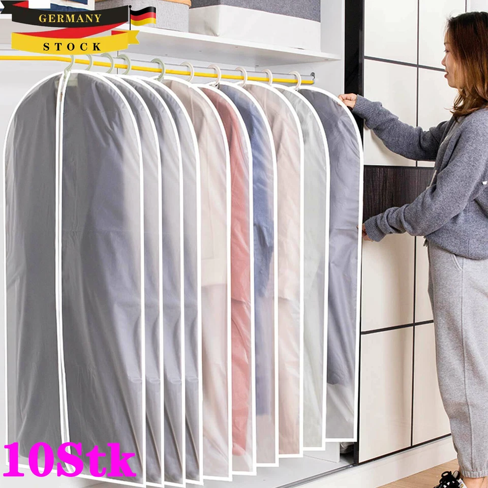 10 Stk Kleidersäcke Kleidersack Kleiderhülle Kleiderschutz Schutzhülle 120x60cm - Bild 2 von 4
