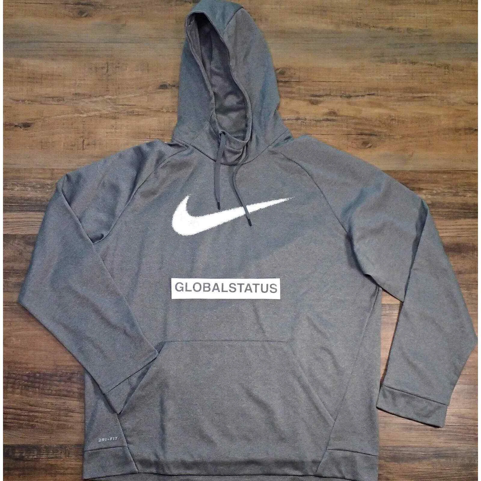 NIKE CHALK SWOOSH THERMA-FIT CHARCOAL GREY WHITE HOODIE SZ 2XL ( 838943-071 )