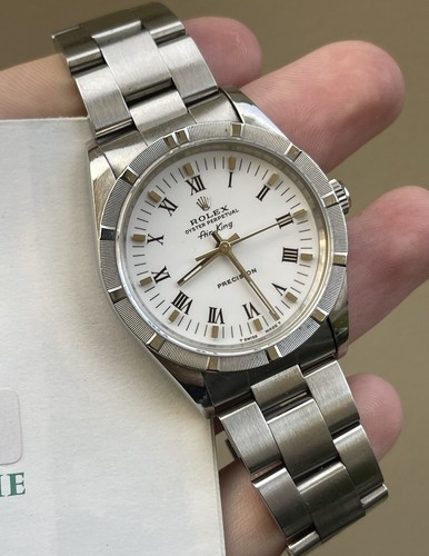 Rolex Air-King Precision White Roman Dial 34mm 14010 Men's Watch Circa 1994 - Picture 2 of 10