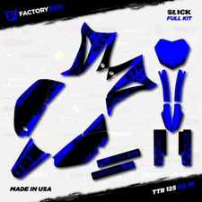 Black & Blue Slick Racing Graphics Kit fits 08-24 YAMAHA TTR125 TTR 125 decal