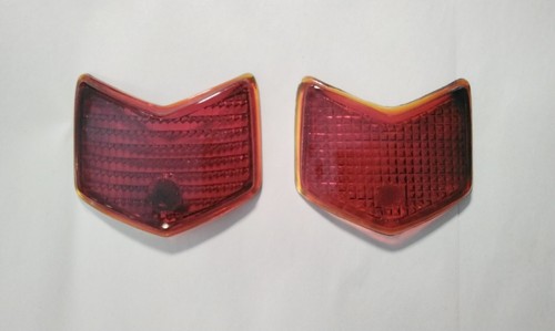 Vtg 1940 Ford Deluxe Rear Tail Light Red Glass Lens K-D Triflex  A  No. 277 PAIR